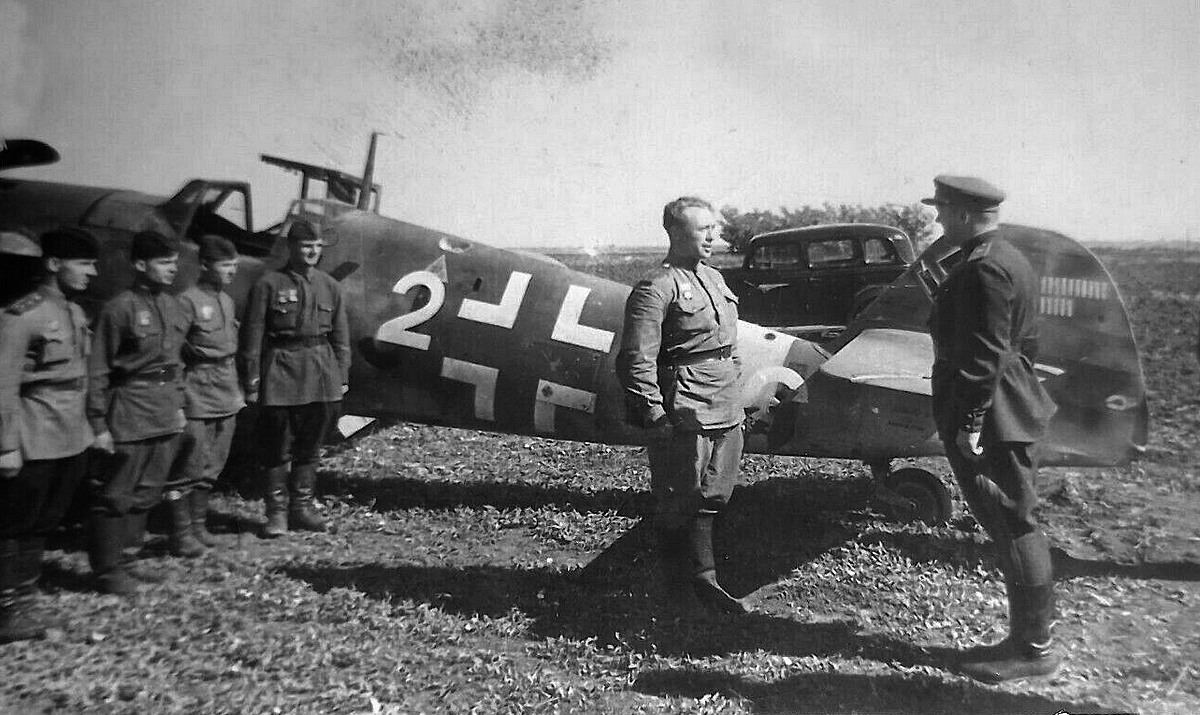 Bf 109 G-4/R6, Uffz. Herbert Meissler, Jagdgeschwader 52, III. Gruppe, 7. Staffel, Deutschland, weisse 2, W.Nr. 14 997, Uffz. Herbert Meissler wurde am 28.05.1943 von Kapt. Pavel T. Tarasov (Bildmi…
