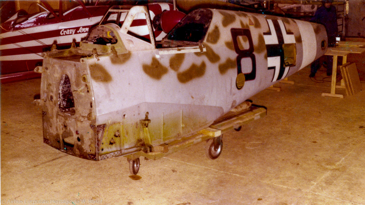 Hispano Aviacion H.A. 1112 M-1-L, Deutschland, schwarze 8, W.Nr. 195, Das Foto wurde etwa 1976 aufgenommen.