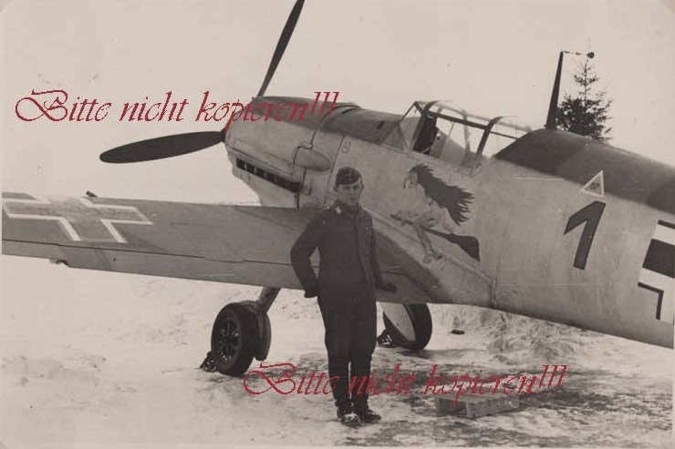 Bf 109 E, Oblt. Hans-Herbert Wulff, Trägergruppe 186, II. (J) Gruppe, 6. Staffel, Deutschland, gelbe 1, Oblt. Wulff war ab 15.09.1939 der Staffelkapitän der 6. Staffel.