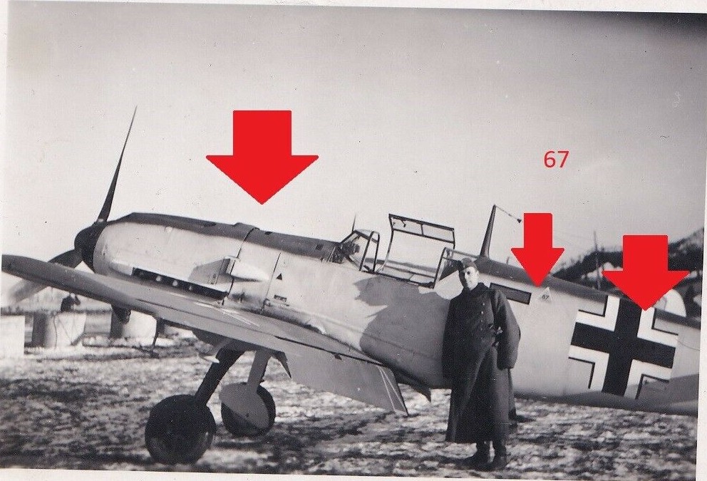 Bf 109 E, Deutschland, braune 5, Die Farbe der Kennung ist eine Vermutung.