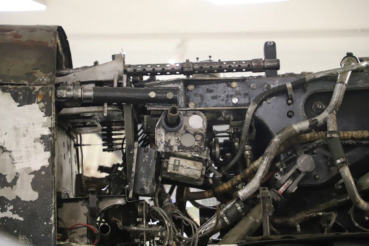 Bf 109 G-2, Deutschland, schwarze 3, W.Nr. 14 232, Moskau (Sowjetunion), Die Maschine im koservierten Fundzustand in der Ausstellung im Technikmuseum …