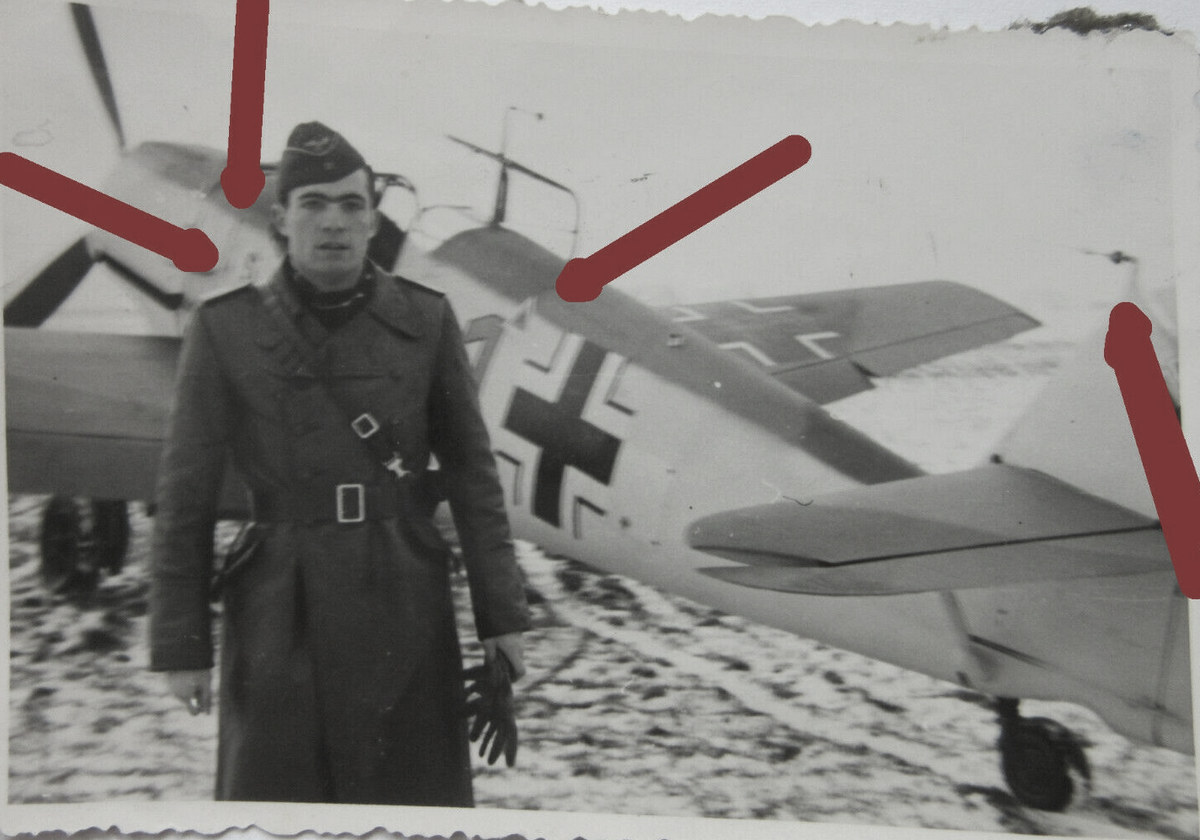 Bf 109 E, Jagdgeschwader 26, I. Gruppe, 3. Staffel, Deutschland, gelbe 1, Dortmund (Deutschland), Laut Fotorückseite, Dortmund im Dezember 1939.