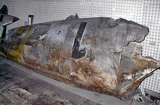 Bf 109 G-6, Deutschland, schwarze 1, W.Nr. 411 768, Die Reste der Maschine wurden 1999 geborgen.