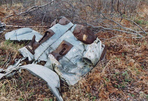 Bf 109 G-6, Deutschland, schwarze 1, W.Nr. 411 768, Die Reste der Maschine wurden 1999 geborgen. Hier sieht man die obere Motorha…