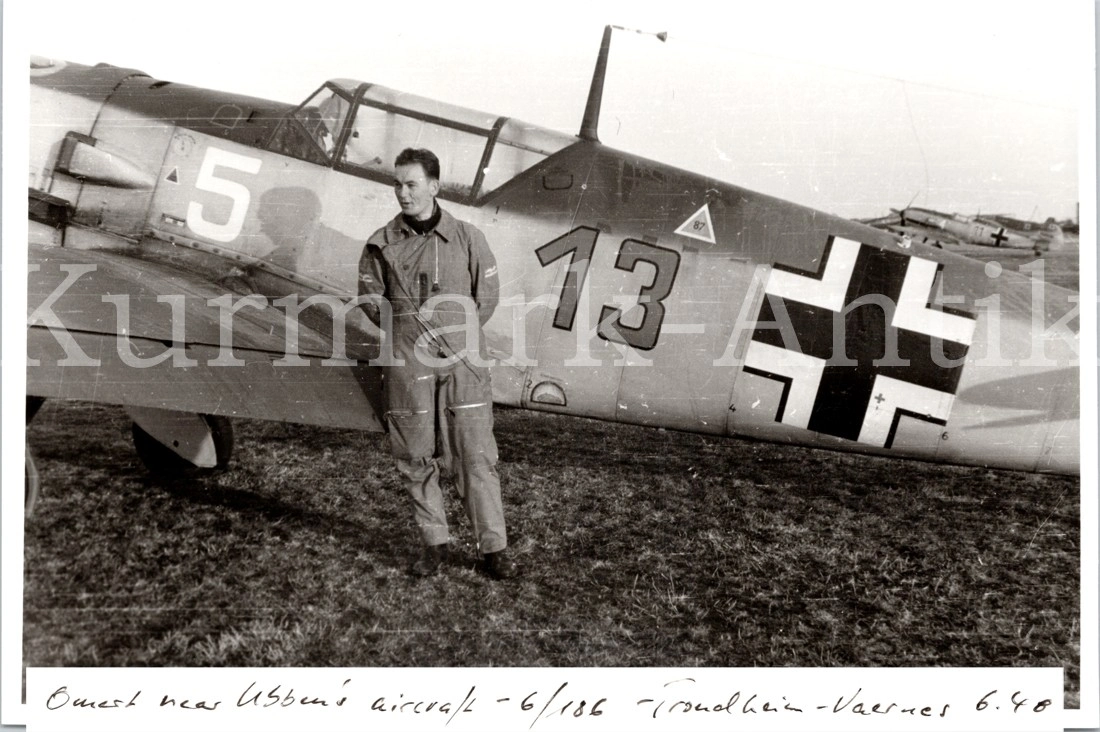 Bf 109 E-1, Trägergruppe 186, II. (J) Gruppe, 6. Staffel, Deutschland, gelbe 13, Trondheim-Vaernes (Norwegen)