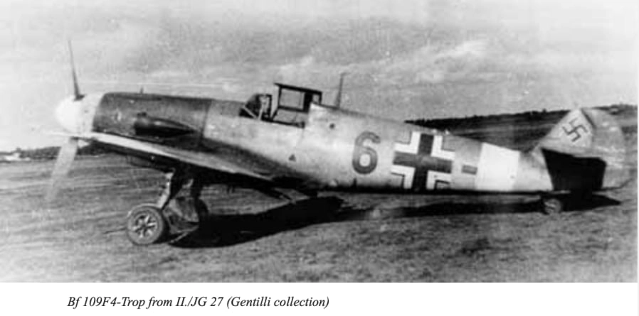 Bf 109 F-4/Trop, Jagdgeschwader 27, II. Gruppe, 6. Staffel, Deutschland, gelbe 6