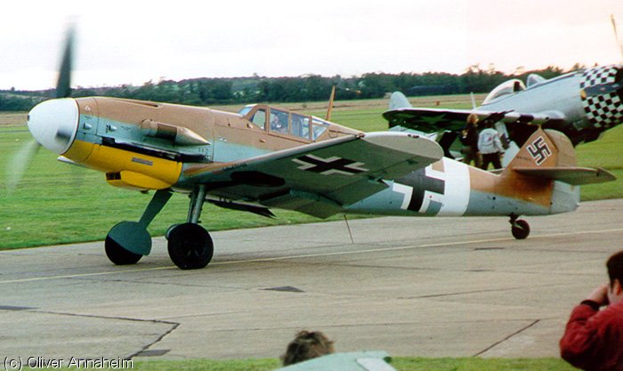 Bf 109 G-2 trop, Jagdgeschwader 77, III. Gruppe, 8. Staffel, Deutschland, schwarze 6, W.Nr. 10 639, Duxford (England)