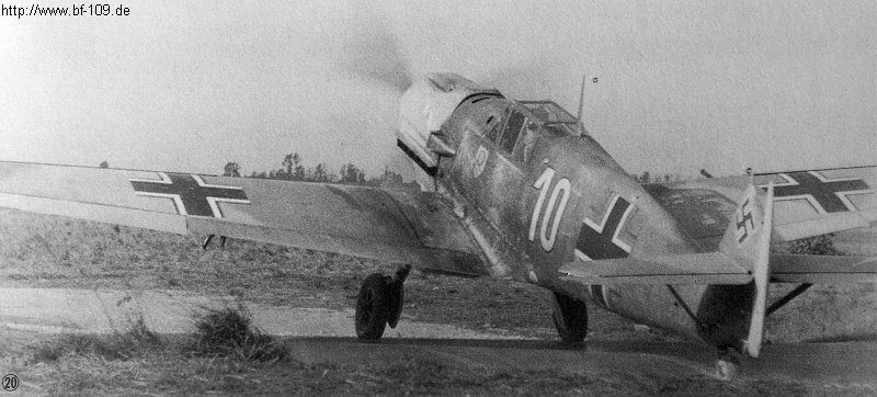 Bf 109 E-4, Jagdgeschwader 2, I. Gruppe, 1. Staffel, Deutschland, weisse 10