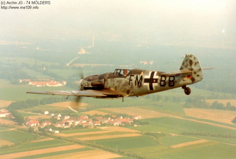 Bf 109 G-6, Hermann Liese, Deutschland, FM+BB, W.Nr. 195, Es handelt sich hierbei um die erste Maschine (FM+BB) der Messerschmitt Stift…