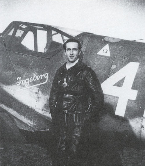 Bf 109 K-4, Fw. Hans Strebel, Jagdgeschwader 3, III. Gruppe, 11. Staffel, Deutschland, gelbe 4, W.Nr. 334 210, Pasewalk (Deutschland), Beachte den persönlichen Schriftzug "Ingeborg" des Flugzeugführers an der Mas…
