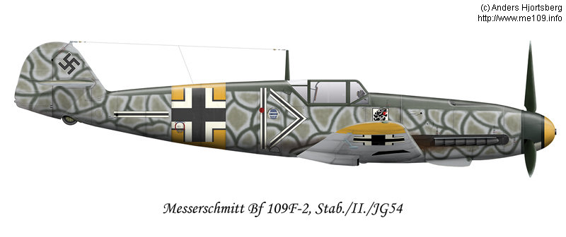 Bf 109 F-2, Jagdgeschwader 54, II. Gruppe, Stab, Deutschland, Winkel Balken