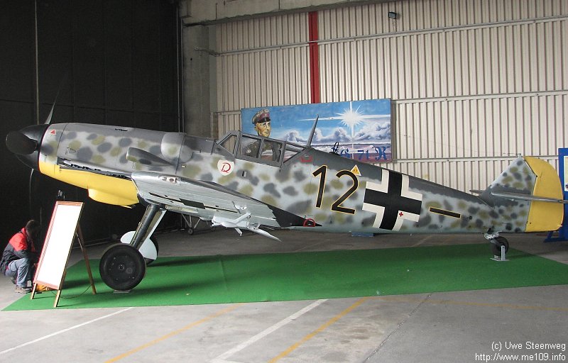 Bf 109 G-6, Deutschland, schwarze 12, W.Nr. 194, Wittmund (Deutschland), Diese Bf 109 G-6 entstand, nach einem 18 Jahre dauernden  Umbau, aus einer H.…