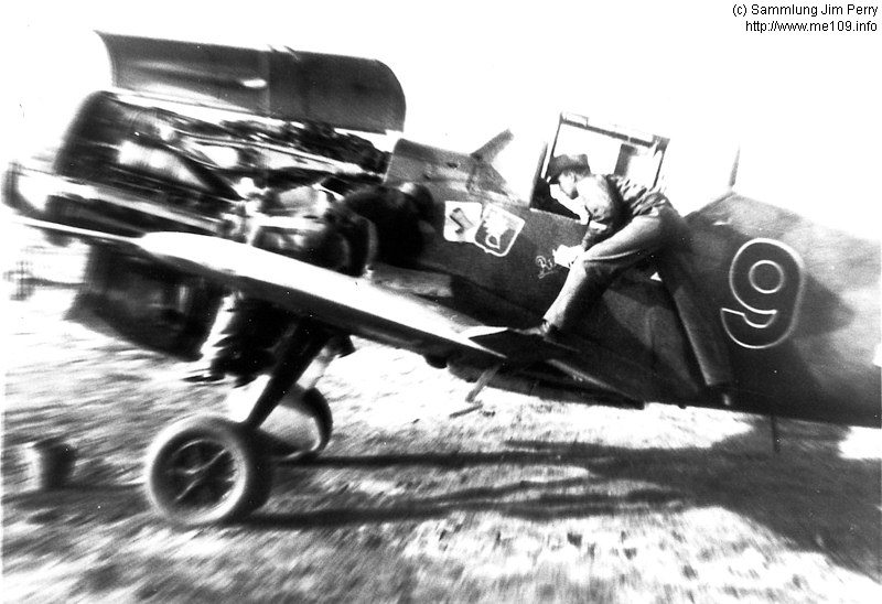 Bf 109 F-4, Jagdgeschwader 5, III. Gruppe, 8. Staffel, Deutschland, schwarze 9, An der Maschine sieht man links das Gruppen- und rechts das Geschwaderabzeich…