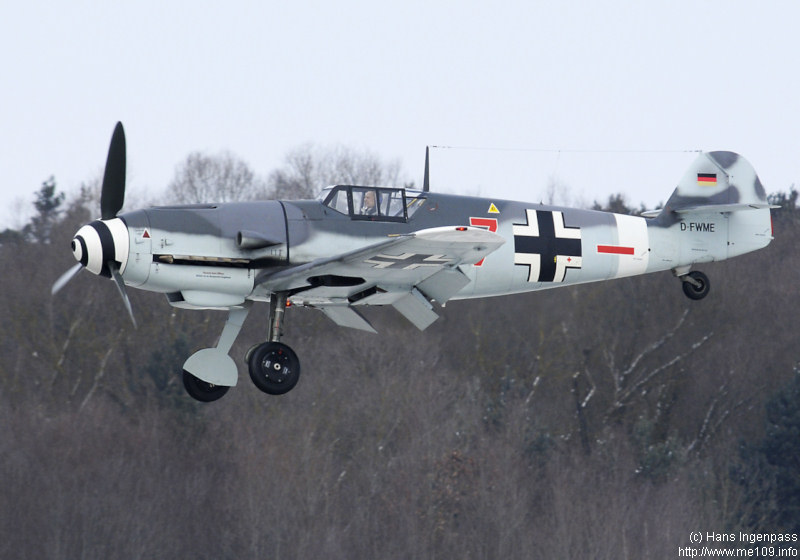 Bf 109 G-4, Walter Eichhorn, Deutschland, rote 7, W.Nr. 139, Manching (Deutschland), Dieses Foto wurde am 19.02.2009 in Manching aufgenommen und zeigt die fertig …
