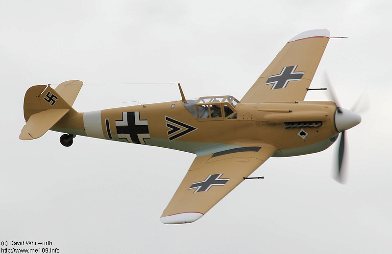 Hispano Aviacion H.A. 1112 M-1-L, John Romain, Deutschland, Doppelwinkel, W.Nr. 67, Duxford (England), Das Foto wurde am 12. Mai 2011 in Duxford (England) aufgenommen.
