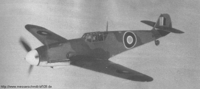 Bf 109 G-2 trop, England, RN228, W.Nr. 10 639, Diese Aufnahme der ehemals "schwarzen 6", entstand Anfang 1944.