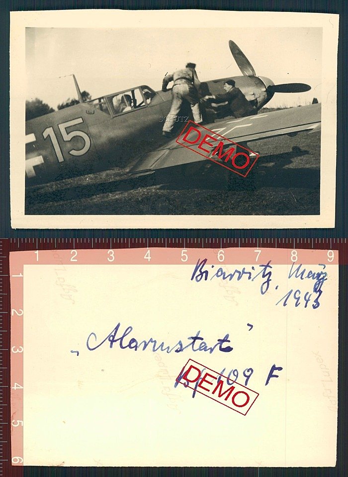 Bf 109 F, Deutschland, gelbe 15, Biarritz (Frankreich), März 1943. Diese [version]f[/version] ist bereits mit den beiden kleinen Luft…